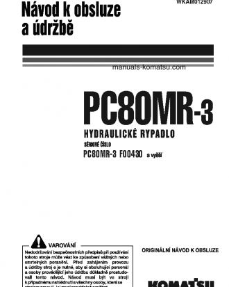 PC80MR-3(ITA) S/N F00430-UP Operation manual (Czech)