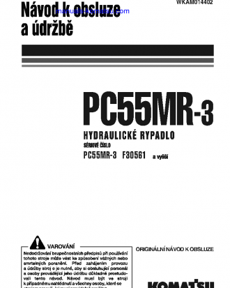 PC55MR-3(ITA) S/N F30561-UP Operation manual (Czech)