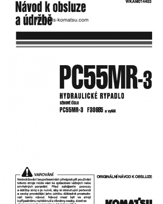 PC55MR-3(ITA) S/N F30885-UP Operation manual (Czech)