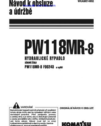PW118MR-8(ITA) S/N F00243-UP Operation manual (Czech)