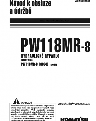PW118MR-8(ITA) S/N F00342-UP Operation manual (Czech)