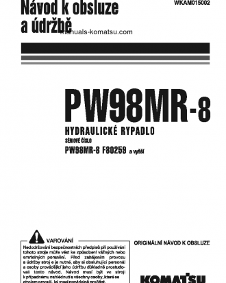 PW98MR-8(ITA) S/N F80259-UP Operation manual (Czech)