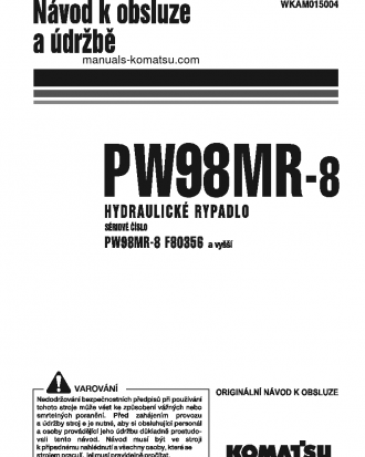 PW98MR-8(ITA) S/N F80356-UP Operation manual (Czech)