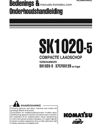 SK1020-5(ITA) S/N 37CF00126-37CF00137 Operation manual (Dutch)