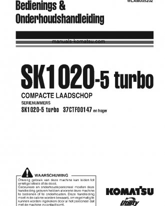 SK1020-5(ITA)-TURBO S/N 37CTF00147-37CTF00363 Operation manual (Dutch)