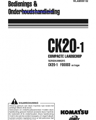 CK20-1(ITA) S/N F00003-F00270 Operation manual (Dutch)