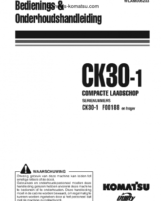CK30-1(ITA) S/N F00188-F00197 Operation manual (Dutch)