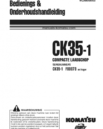 CK35-1(ITA) S/N F00073-UP Operation manual (Dutch)