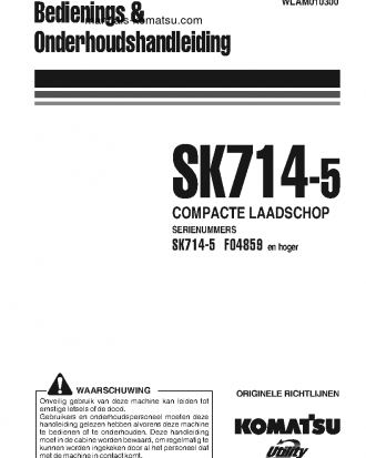 SK714-5(ITA)-/ S/N F04859-UP Operation manual (Dutch)