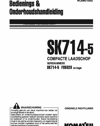 SK714-5(ITA)-/ S/N F05326-UP Operation manual (Dutch)