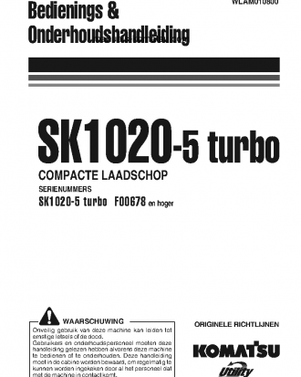 SK1020-5(ITA)-TURBO S/N F00678-UP Operation manual (Dutch)