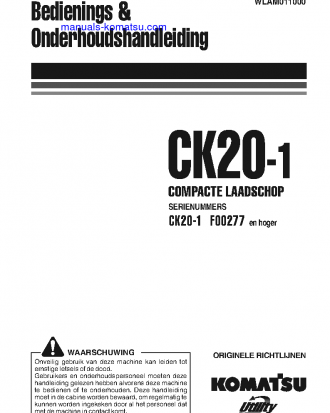 CK20-1(ITA) S/N F00277-UP Operation manual (Dutch)