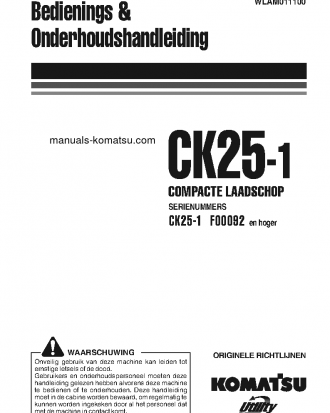 CK25-1(ITA) S/N F00092-UP Operation manual (Dutch)