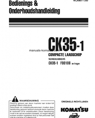 CK35-1(ITA) S/N F00106-UP Operation manual (Dutch)