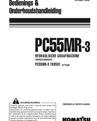 PC55MR-3(ITA) S/N F30561-UP Operation manual (Dutch)