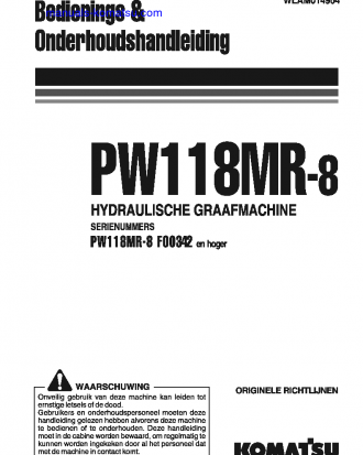 PW118MR-8(ITA) S/N F00342-UP Operation manual (Dutch)