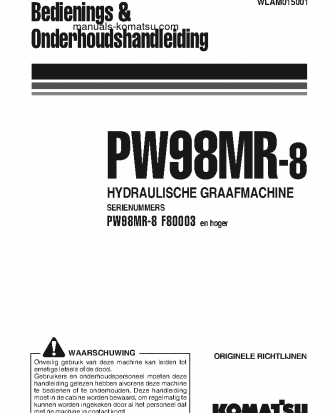 PW98MR-8(ITA) S/N F80003-UP Operation manual (Dutch)