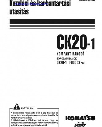 CK20-1(ITA) S/N F00003-F00270 Operation manual (Hungarian)