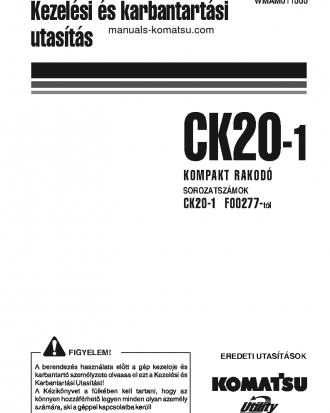 CK20-1(ITA) S/N F00277-UP Operation manual (Hungarian)