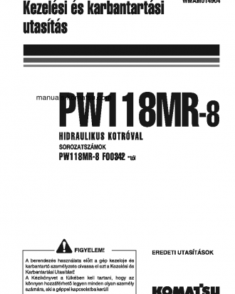 PW118MR-8(ITA) S/N F00342-UP Operation manual (Hungarian)