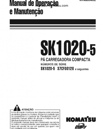 SK1020-5(ITA) S/N 37CF00126-37CF00137 Operation manual (Portuguese)