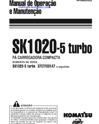 SK1020-5(ITA)-TURBO S/N 37CTF00147-37CTF00363 Operation manual (Portuguese)