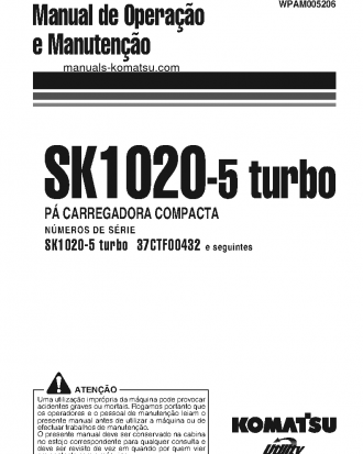 SK1020-5(ITA)-TURBO S/N 37CTF00432-37CTF00654 Operation manual (Portuguese)