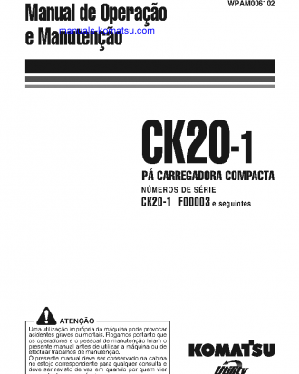 CK20-1(ITA) S/N F00003-F00270 Operation manual (Portuguese)