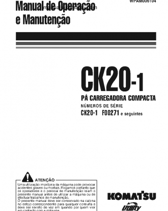 CK20-1(ITA) S/N F00271-UP Operation manual (Portuguese)