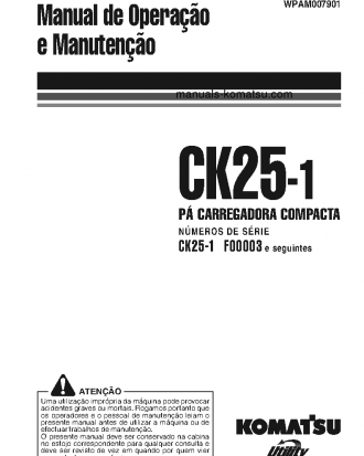 CK25-1(ITA) S/N F00003-F00070 Operation manual (Portuguese)