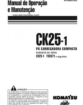 CK25-1(ITA) S/N F00071-UP Operation manual (Portuguese)