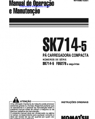 SK714-5(ITA)-/ S/N F05278-UP Operation manual (Portuguese)
