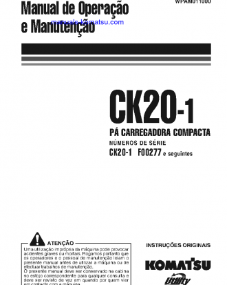 CK20-1(ITA) S/N F00277-UP Operation manual (Portuguese)