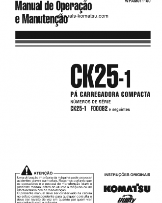 CK25-1(ITA) S/N F00092-UP Operation manual (Portuguese)