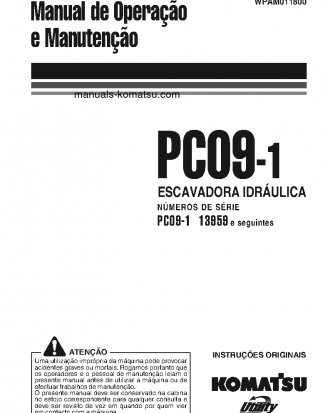 PC09-1(ITA) S/N 13959-UP Operation manual (Portuguese)