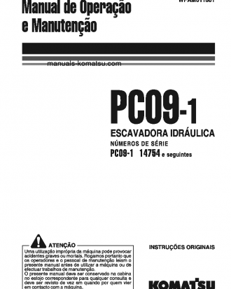 PC09-1(ITA) S/N 14754-UP Operation manual (Portuguese)