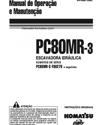 PC80MR-3(ITA) S/N F00270-UP Operation manual (Portuguese)