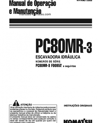 PC80MR-3(ITA) S/N F00952-UP Operation manual (Portuguese)