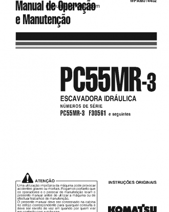 PC55MR-3(ITA) S/N F30561-UP Operation manual (Portuguese)