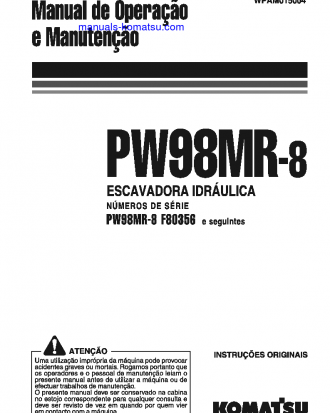PW98MR-8(ITA) S/N F80356-UP Operation manual (Portuguese)