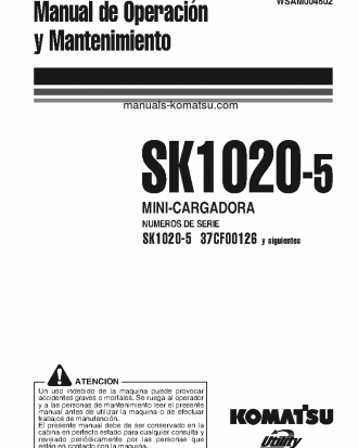 SK1020-5(ITA) S/N 37CF00126-37CF00137 Operation manual (Spanish)