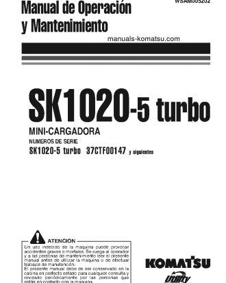 SK1020-5(ITA)-TURBO S/N 37CTF00147-37CTF00363 Operation manual (Spanish)