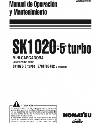 SK1020-5(ITA)-TURBO S/N 37CTF00432-37CTF00654 Operation manual (Spanish)
