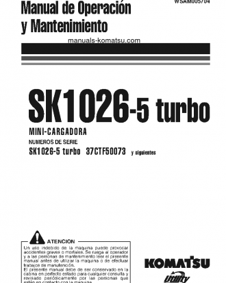 SK1026-5(ITA) S/N 37CTF50073-37CTF50082 Operation manual (Spanish)
