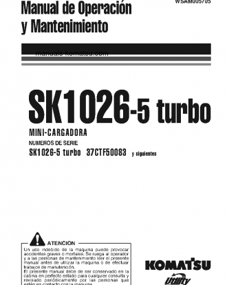 SK1026-5(ITA) S/N 37CTF50083-UP Operation manual (Spanish)