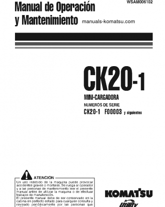 CK20-1(ITA) S/N F00003-F00270 Operation manual (Spanish)