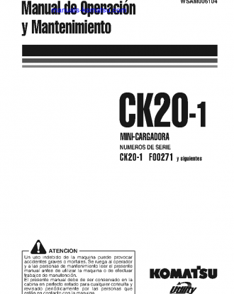 CK20-1(ITA) S/N F00271-UP Operation manual (Spanish)