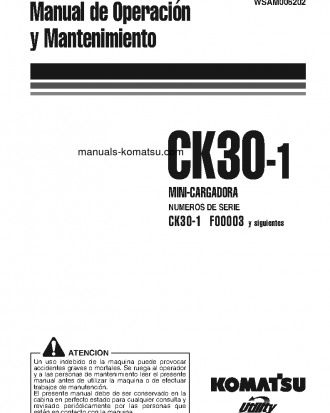 CK30-1(ITA) S/N F00003-F00187 Operation manual (Spanish)