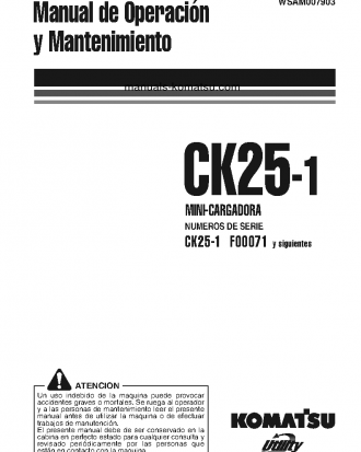 CK25-1(ITA) S/N F00071-UP Operation manual (Spanish)