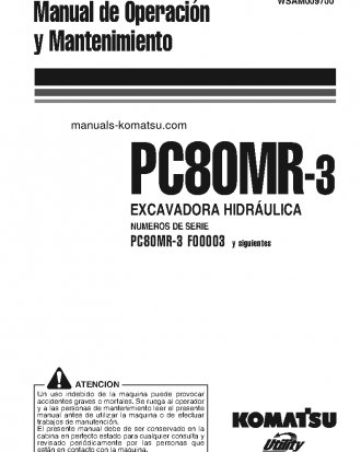 PC80MR-3(ITA) S/N F00003-UP Operation manual (Spanish)